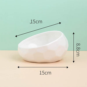 Elegant Ceramic Pet Bowl With Oblique Mouth by Dog Hugs Cat