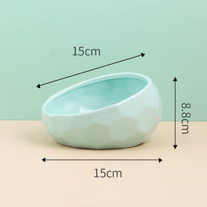 Elegant Ceramic Pet Bowl With Oblique Mouth by Dog Hugs Cat