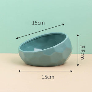 Elegant Ceramic Pet Bowl With Oblique Mouth by Dog Hugs Cat