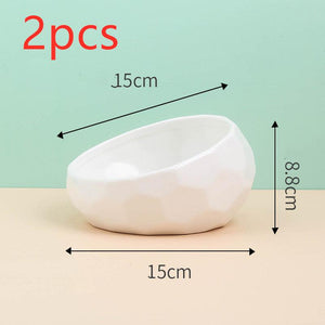 Elegant Ceramic Pet Bowl With Oblique Mouth by Dog Hugs Cat