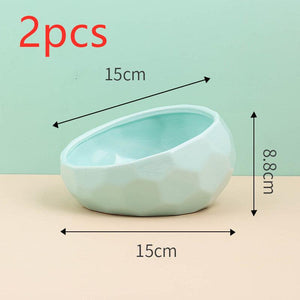 Elegant Ceramic Pet Bowl With Oblique Mouth by Dog Hugs Cat