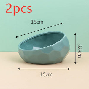 Elegant Ceramic Pet Bowl With Oblique Mouth by Dog Hugs Cat