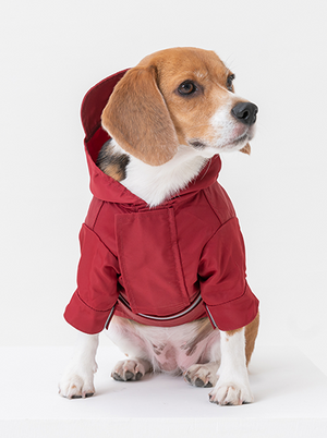 Tribeca adjustable velcro raincoat -  Burgundy by PEHOM