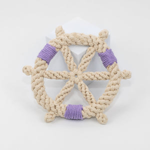 Color wheel Macrame Rope Pet Toy by Knotty Pawz