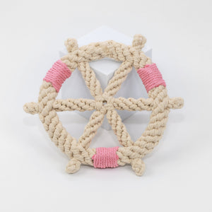 Color wheel Macrame Rope Pet Toy by Knotty Pawz