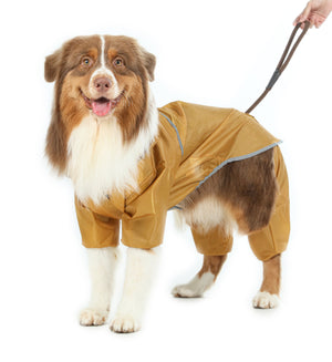 Ultralight Full covered hooded waterproof dog jacket - Yellow by PEHOM