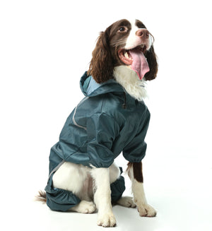 Ultralight Full covered hooded waterproof dog jacket - Blue by PEHOM