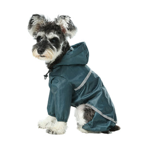 Ultralight Full covered hooded waterproof dog jacket - Blue by PEHOM