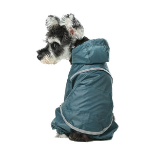 Ultralight Full covered hooded waterproof dog jacket - Blue by PEHOM