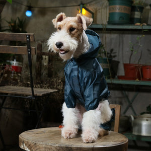 Ultralight Full covered hooded waterproof dog jacket - Blue by PEHOM