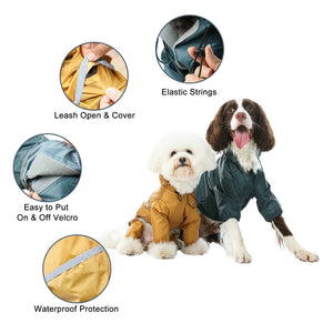 Ultralight Full covered hooded waterproof dog jacket - Yellow by PEHOM