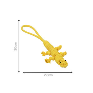 Yellow the Lizard Rope Toy by Knotty Pawz