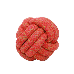 The Sunshine Red Collection of Jumbo Rope Ball Toy by Knotty Pawz