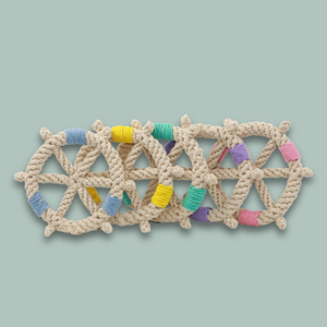 Color wheel Macrame Rope Pet Toy by Knotty Pawz