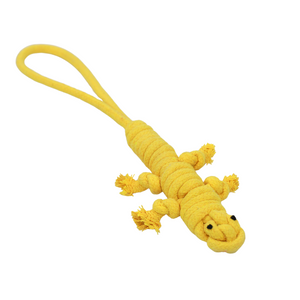 Yellow the Lizard Rope Toy by Knotty Pawz